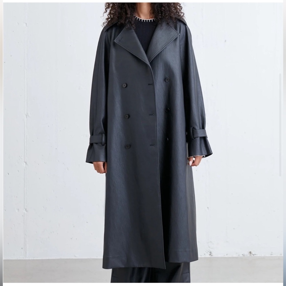 Vegan leather trench